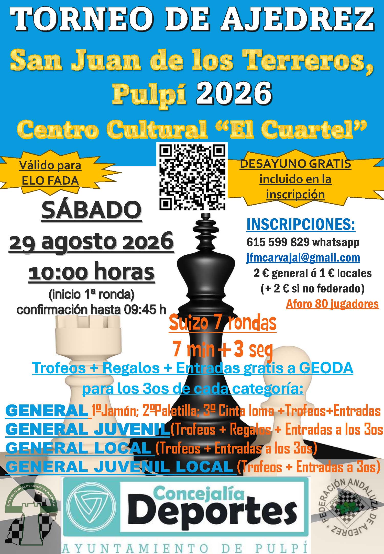 TORNEO AJEDREZ SÁBADO 29 AGOSTO EXPLAYATE 2026